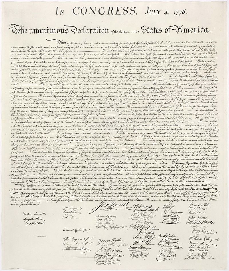 deklareace nezavislosti jefferson thomas 1776