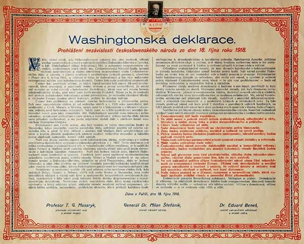 washingtonska deklarace tisk 1918