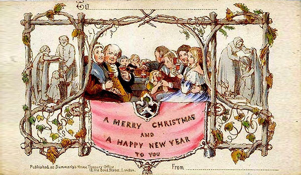 První skutečné vánoční pohlednice známe z roku 1843