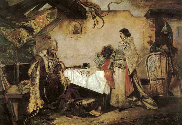 Mikoláš Aleš – Setkání Jiřího z Poděbrad s Matyášem Korvínem