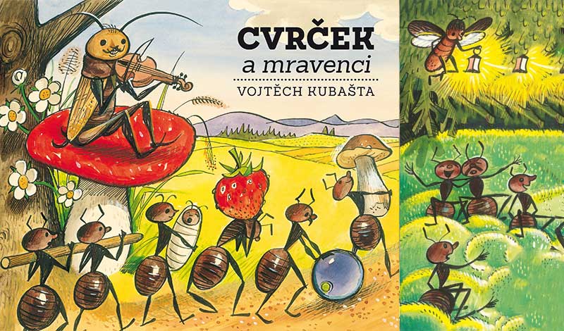 Kubaštův Cvrček a mravenci. Zvládnou vaše děti leporelo ve slovenštině nebo si to nepřejete?