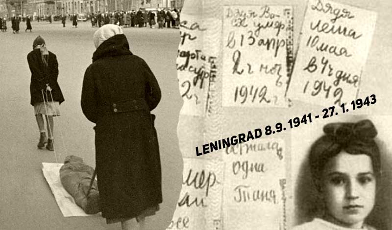 Německá a finská blokáda Leningradu trvala 872 dní. Denik jedenáctileté dívky. Rodina zemřela hladem