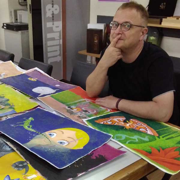 rizek cesta lesem ilustrace