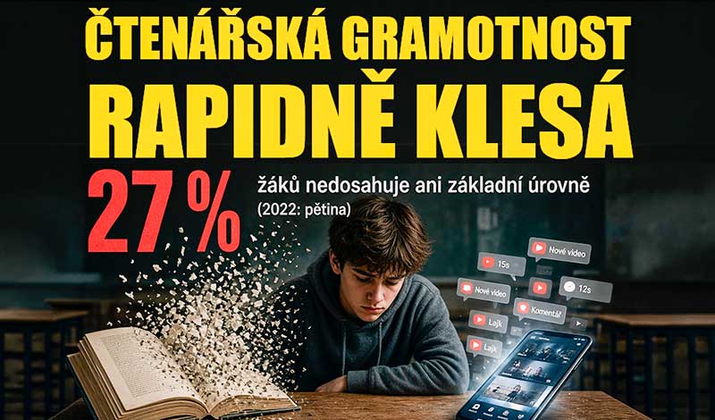 Čtenářská gramotnost klesá PISA 2026