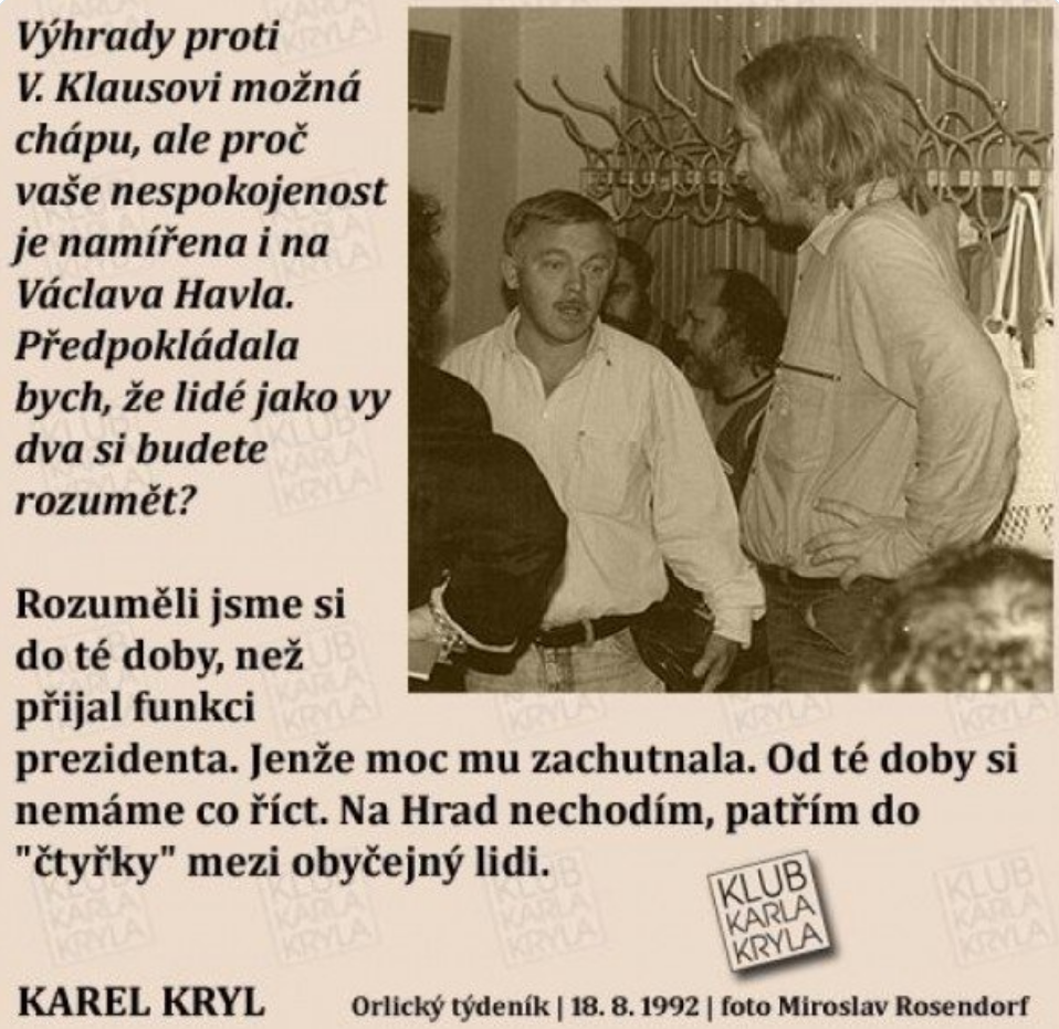 Karel Kryl a Václav Havel 1992 | Čítárny